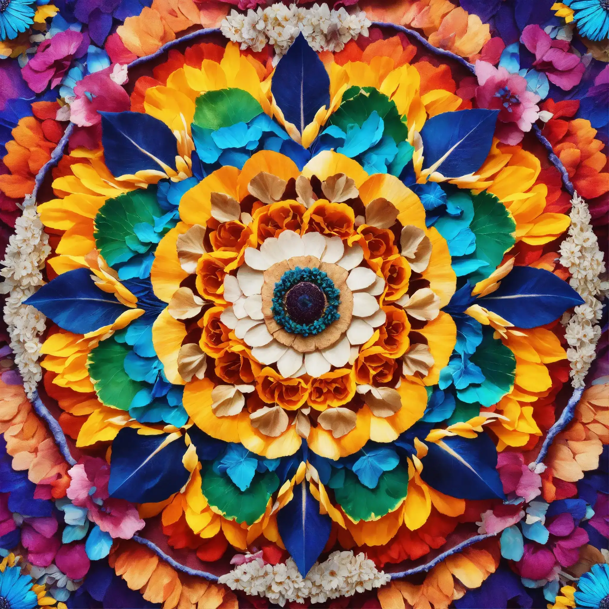 Arrangement with pink peonies, yellow tulips and orange ranunculus